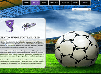 A ficticious about us page for a football club named Trenton Junior Football Club