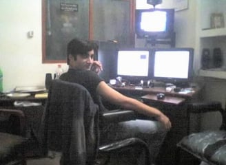 Naghman's 1st Own Editing Setup (2006) pic taken by Makeup Artist (Shahid Ali Chita)