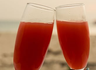cheers at sunset in Barbados