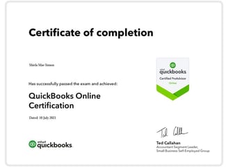 QBO Proadvisor Certificate