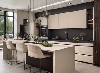 Cocina moderna beige super matte tacto suave