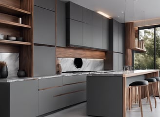 Cocina moderna gris granito super matte tacto suave