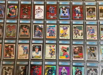 100's of Great Canadian Grading sports cards graded on display