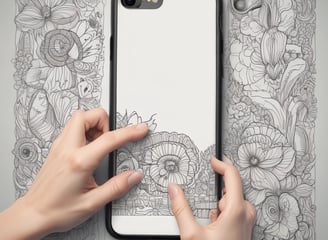 An assortment of phone cases and watch bands are arranged on a dark surface. There are various designs and colors, including yellow and transparent phone cases. The watch bands include orange, black, and yellow hues. A small plant adds a touch of greenery to the scene.