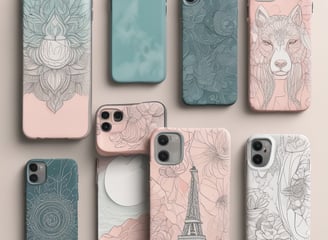 A collection of twelve phone cases displayed on a flat surface. The designs feature various superhero and pop culture symbols, including Spider-Man, Harry Potter glasses and lightning bolt, Marvel logos, and symbols associated with Star Wars and other franchises. The cases are predominantly made of plastic with colorful prints and patterns.