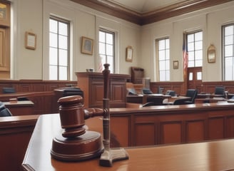A vibrant building with a yellow facade and a red roof, surrounded by leafy trees and blue skies. The structure has a sign for a Shakti establishment and another sign for a lawyer's office. The windows are framed with green shutters, and there are several plants in front of the building.