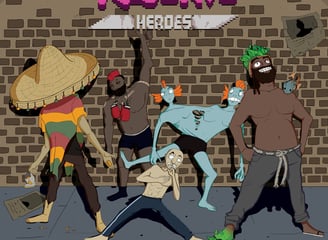 Reserve Heroes Cover Image. From left to right: Darito, Dada 5000, Master Dong, Willseek, Yamon