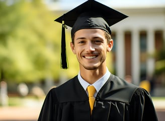 happy student after getting his diploma through the GED program