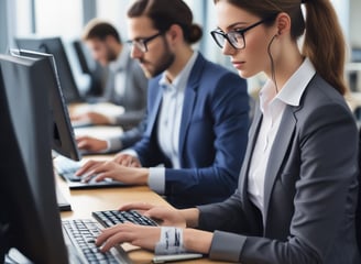 A digital rendering depicting a tall, metallic server rack positioned centrally on a platform. The server appears to have multiple blue-lit slots. Surrounding the rack, there are several stacks of cylindrical objects resembling databases or storage units, all set against a dark background.
