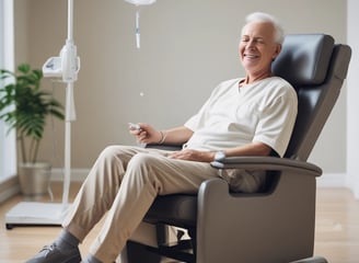 happy patient on IV therapy