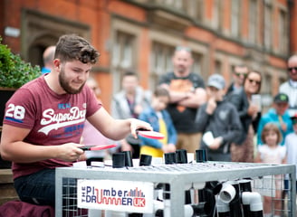 The PlumberDrummer UK entertaining crowds