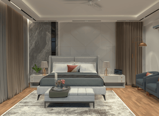 Modern bedroom design by architect niyanta gupta in faridabad