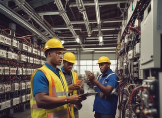 A single-story building with the words 'AUTO REPAIRING' displayed prominently above a series of windows. The structure appears weathered, with some paint peeling off, indicating age and exposure to the elements. The scene is set on a clear day with a bright blue sky, and the ground in front of the building is covered in gravel or dirt. A small, corrugated metal structure is attached to the side of the building.