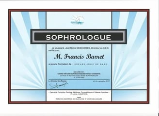 Diplôme de Sophrologue de francis barret