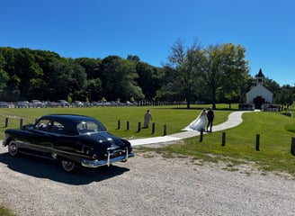 In very special moments, we deliver the bride and father of the bride to the church