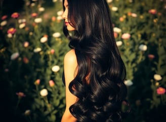 super long natural black hair