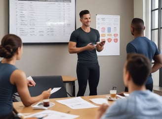 A gym setting featuring various fitness equipment, including kettlebells, stacked weight plates on a rack, dumbbells, and a medicine ball. The gym has a rugged, industrial vibe with black walls and a Bulldog Gear plyo box.