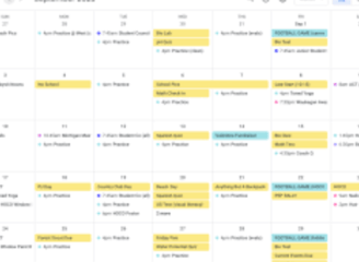 calender view of upcoming events