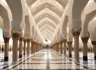 a group of people standing inside of a building