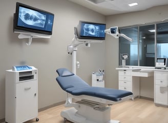 A realistic dental model displaying a full set of teeth fitted with orthodontic braces. The model is placed against a plain background, highlighting the intricate details of the braces and the gums.