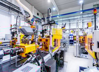 a factory floor plan of a factory with a lot of machinery and automation