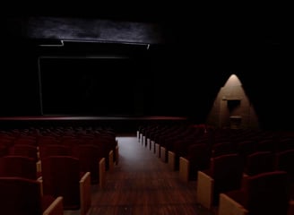 Coded Black gameplay screenshot showing a dark movie theatre.