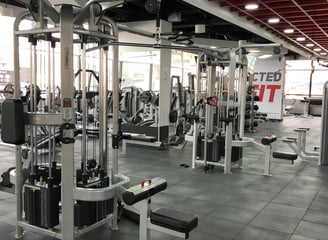 A gym after Bryte Cleaning has provided its cleaning services