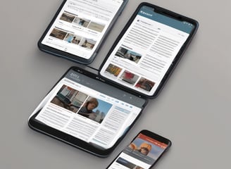 A computer screen displaying a data analytics dashboard with graphs and charts. A blue line graph shows fluctuations in data over time, and a section highlights the number of page views. A pie chart is partially visible, indicating a breakdown of different data elements.