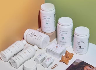 a variety of beauty products and products on a table