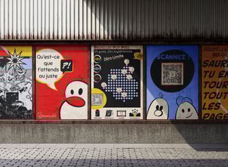 Lot d'affiches avec illustrations pour city pass de bruxelles