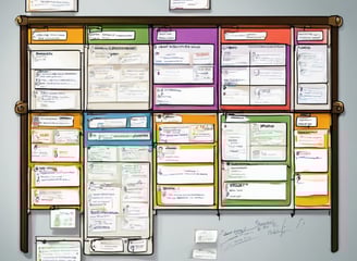 Przykładowa forma tablicy Kanban w wersji tradycyjnej.