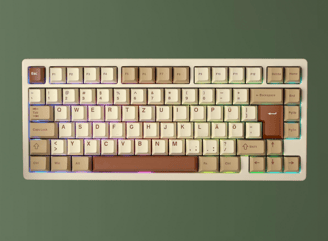 beige Tastatur, mechanisches keyboard, deutsches Tastaturlayout, schönes design, bunte Tastatur