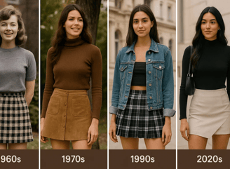 différents styles de mini-jupe à travers les époques. Journée de la mini-jupe