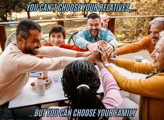 a group of people holding hands in a circle