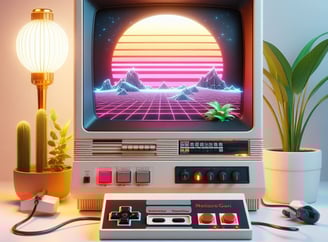 a computer monitor monitor and a video game controller