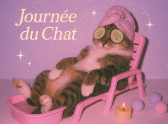 Un chat se repose au SPA pour la journée internationale des chats.