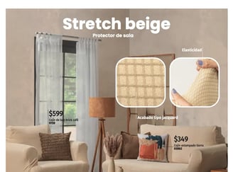 Funda de sillon modelo Stretch beige de la marca Intima hogar