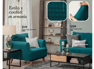Funda de sillon modelo Stretch azul de la marca Intima hogar