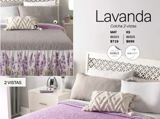 Colcha dos vistas modelo Lavanda de la marca Vianney