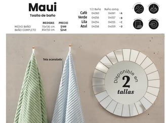 Toallas de multiples colores modelo Maui de la marca Intima Hogar
