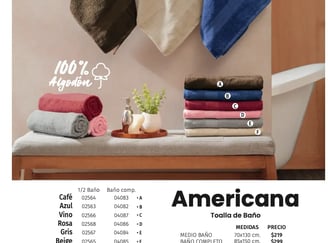 Toallas de multiples colores modelo Americana de la marca Intima Hogar