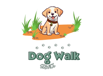 a dog walking on a path with a dog