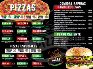 Menú Pizzas en Delipizzas Cajamarca