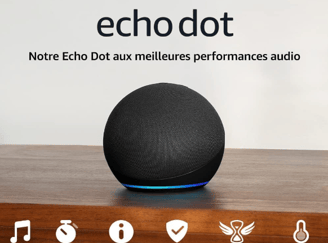 Echo Dot (5e génération, modèle 2022) | Enceinte connectée Bluetooth et Wi-Fi au son puissant encore