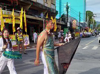 Phuket Vegetarian Festival Piercings Street Parade