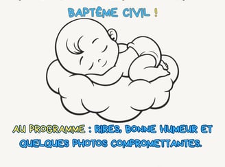 texte invitation bapteme civil humoristique
