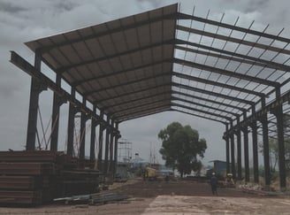 a large metal structure with a large metal structure