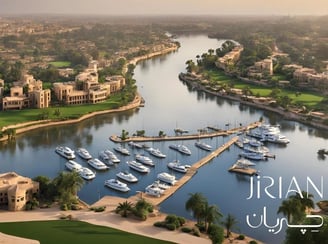 Row of luxury yachts near waterfront residences in Jirian project