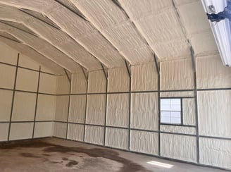 spray foam insulation in warehouse in conroe, texas