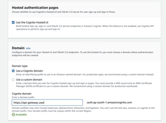configure Cognito hosted domain